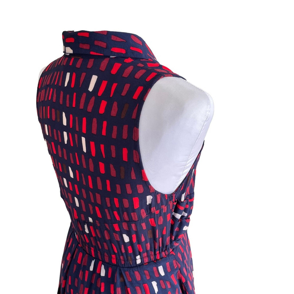 Anthropologie Navy Geometric Dress Small - Picture 9 of 14